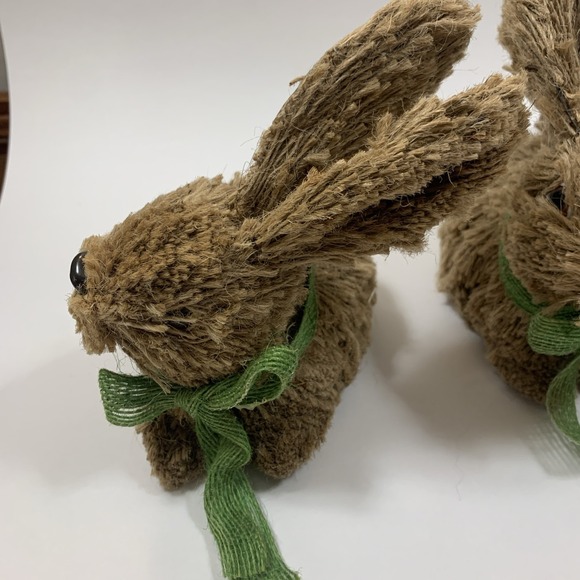 Pier 1 Imports Bristle Bunnies Easter Decoration Whimsical Centerpiece 3-Piece - Picture 3 of 15